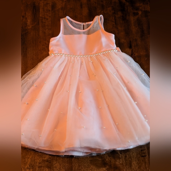 american princess pearl dress American Princess Babies' Pearl Mesh Party Dress In Off White